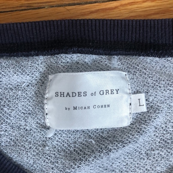 Men’s Shades of Grey Light Baseball Sweater Large - Picture 2 of 4